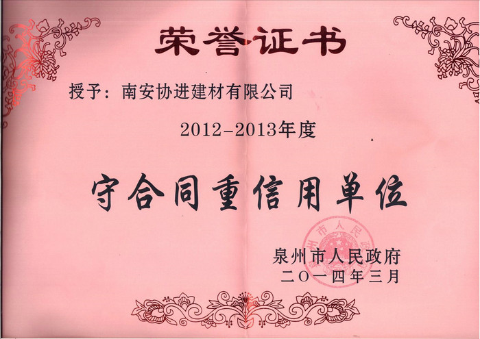 2012-2013年度 守合同重信用單位